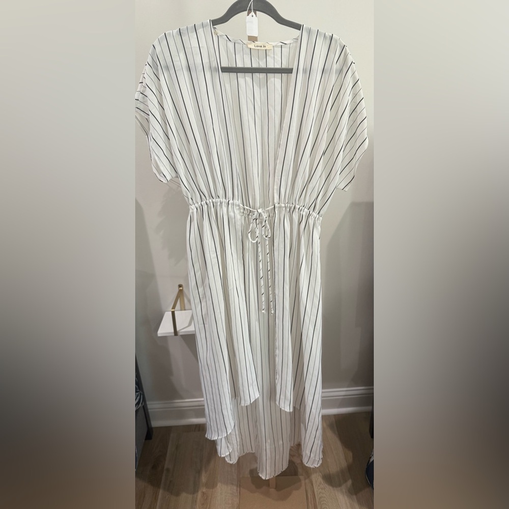 Love in White Striped Dress